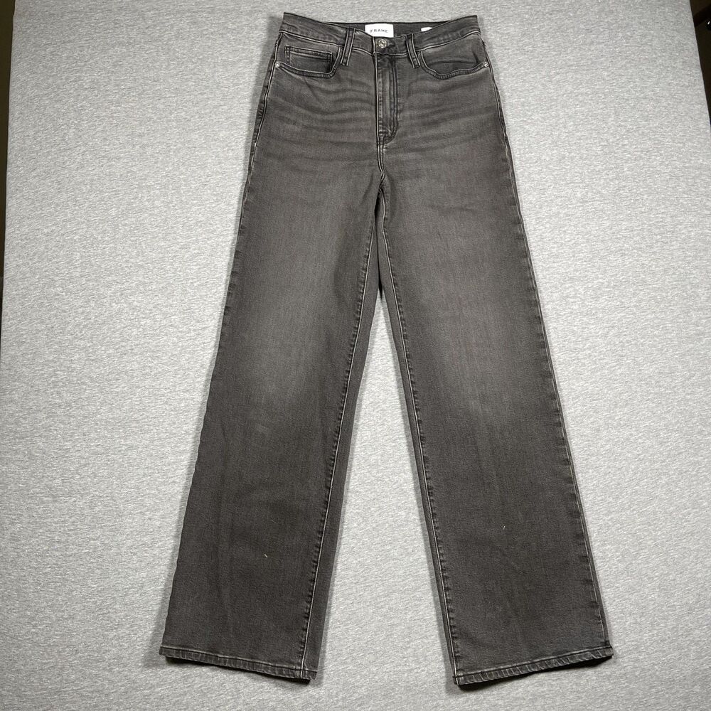 FRAME Jeans Womens 27 Gray Wide Leg Le Jane High Rise Charcoal Wash